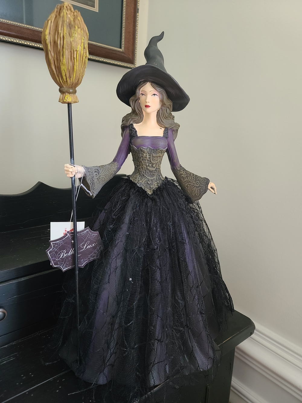 Bella Lux Purple and Black Large Witch Figure